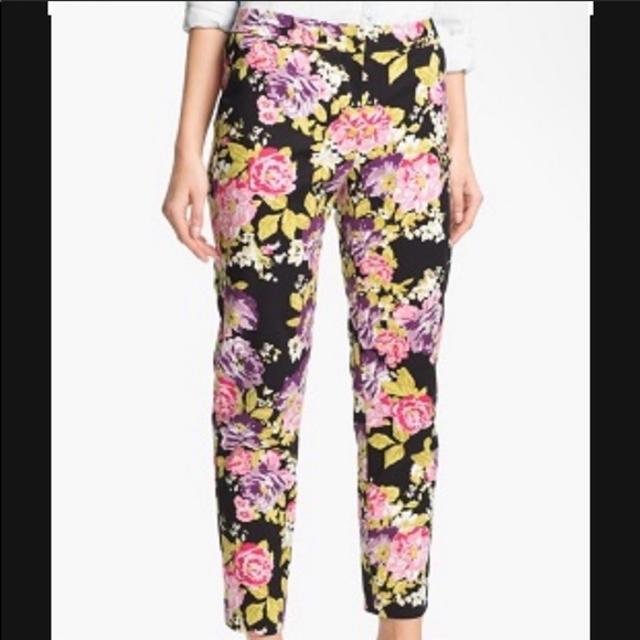 Halogen Pants - Halogen Floral Taylor Fit Crop Pants